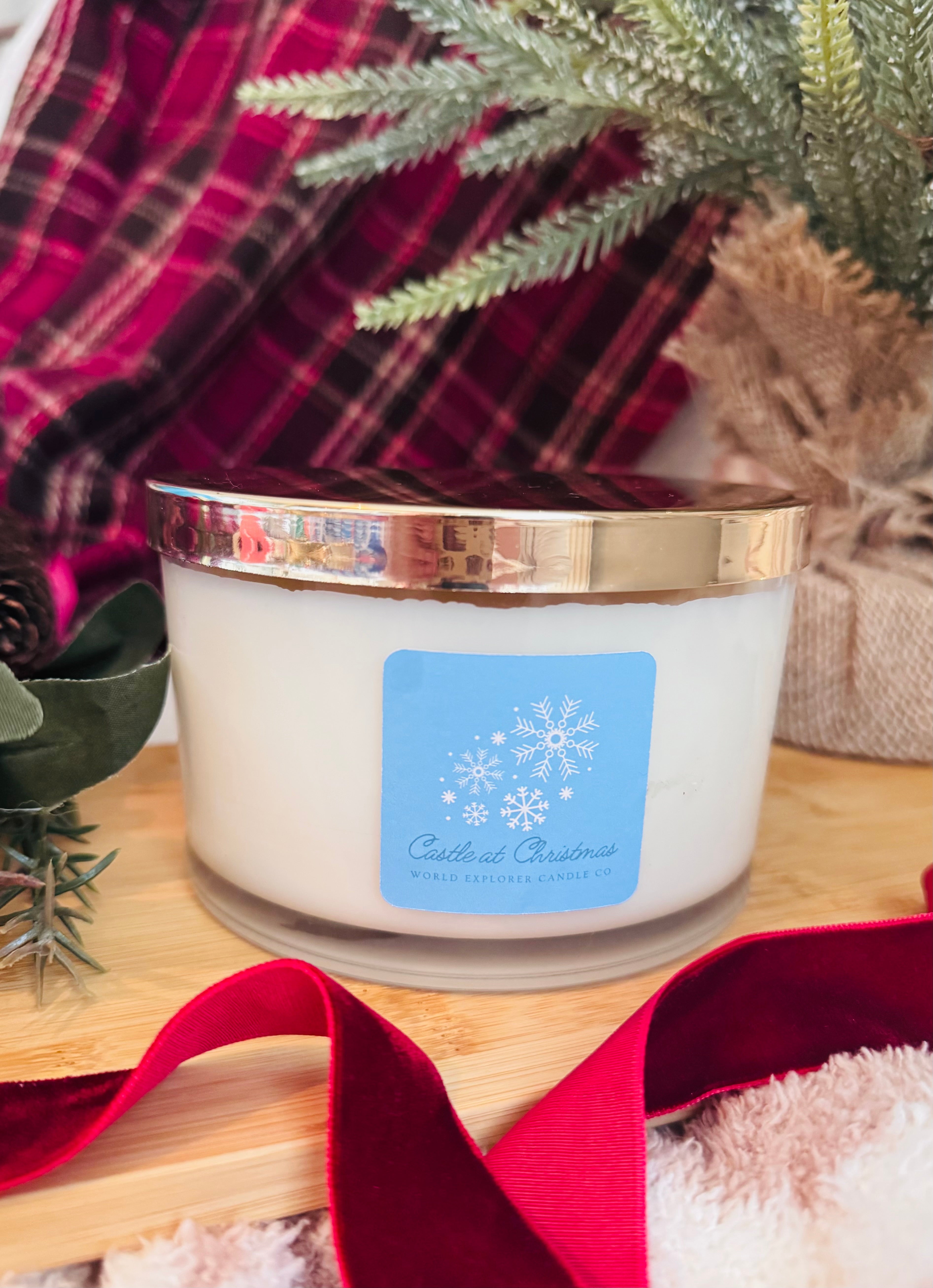 Castle at Christmas Candle