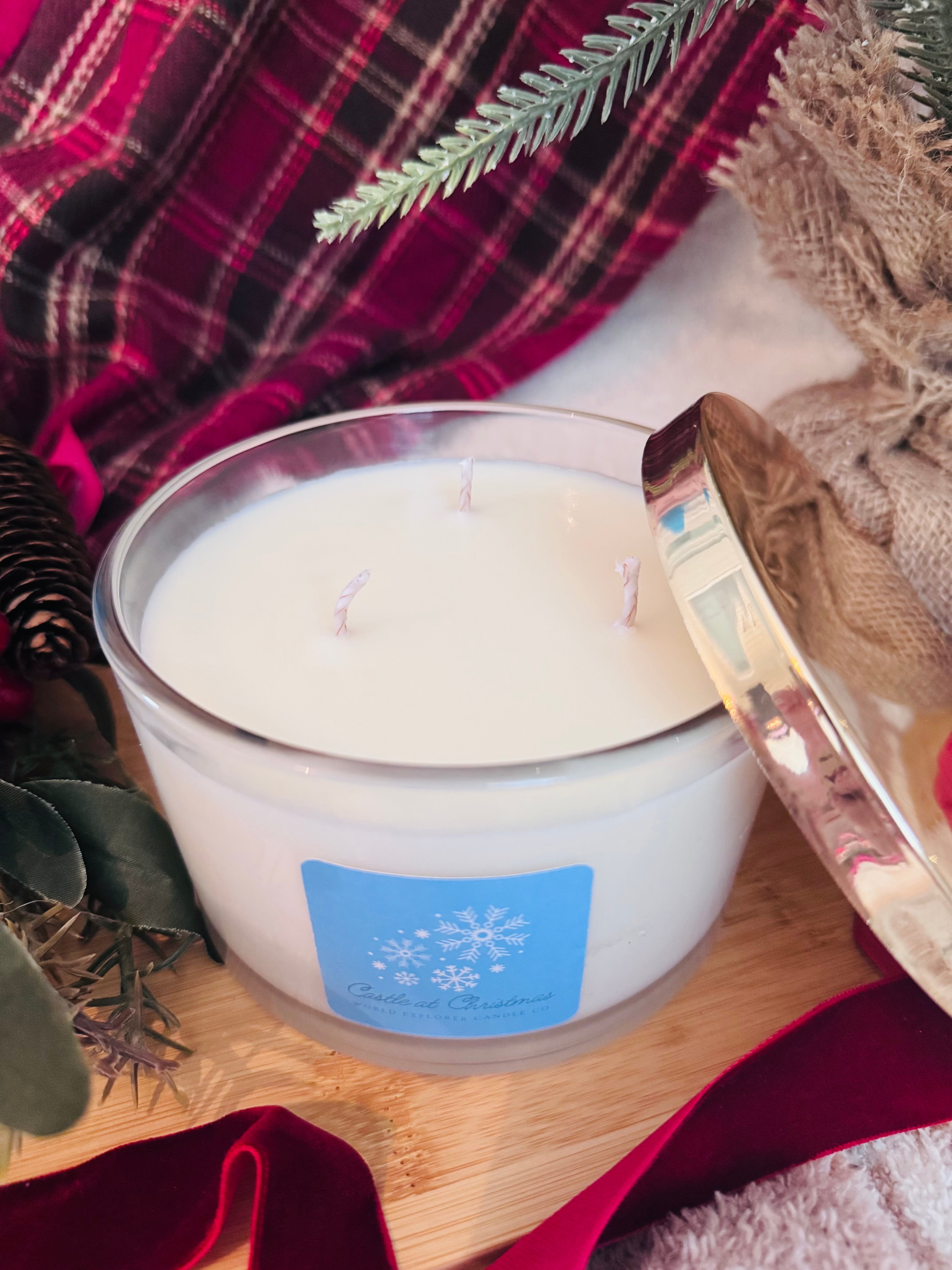 Castle at Christmas Candle